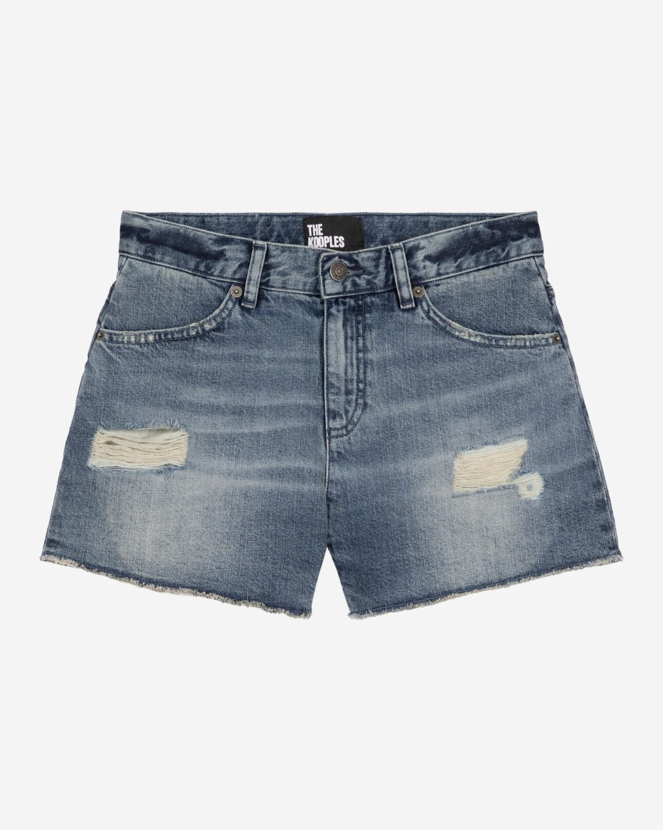 Short en denim Bleu