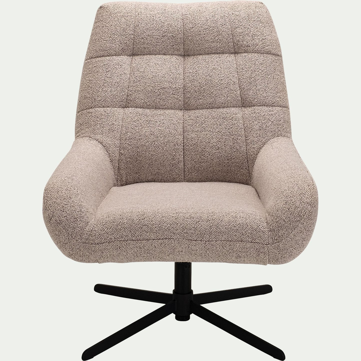 CLEO - Fauteuil pivotant en tissu boulette - beige