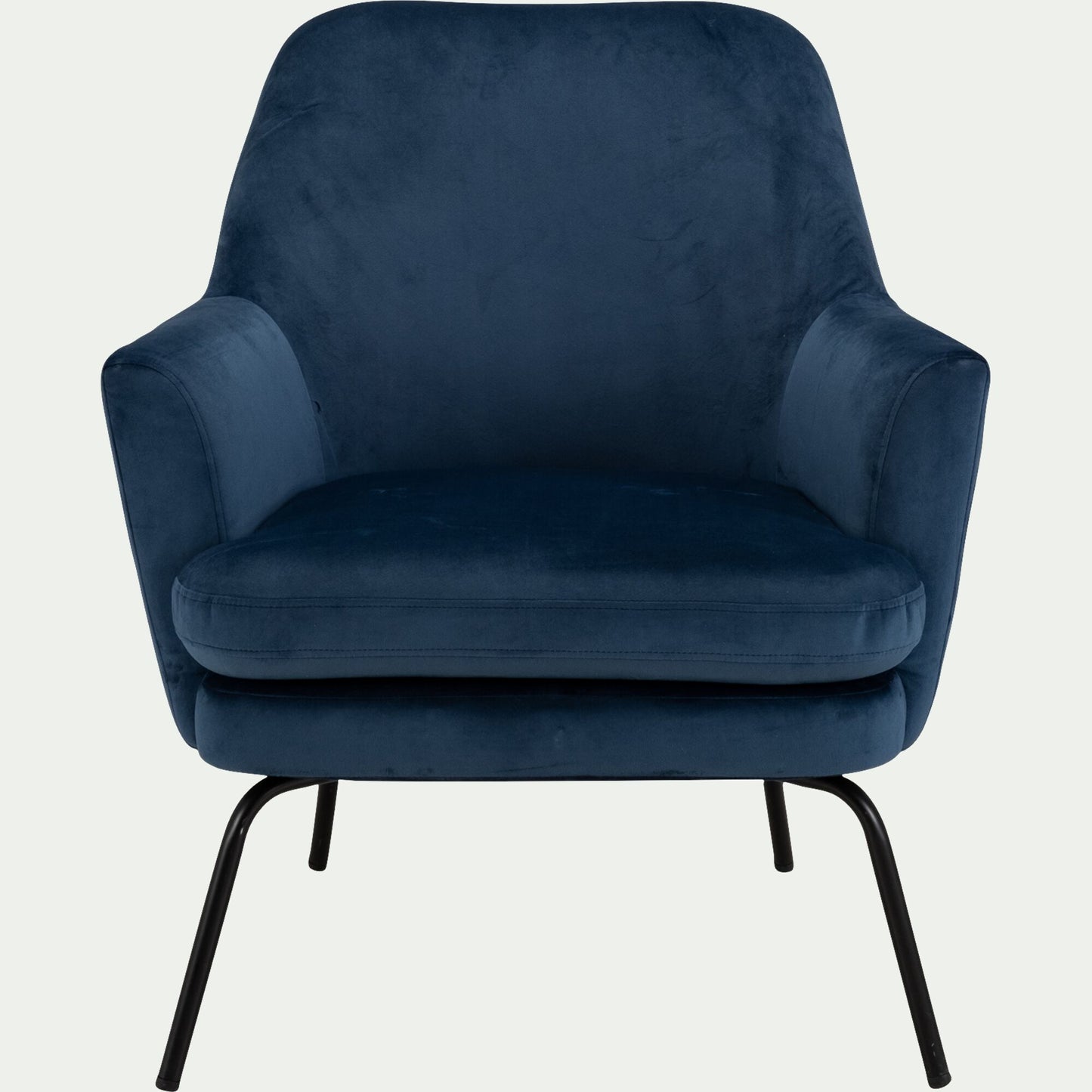 MONA - Fauteuil en velours - bleu myrte