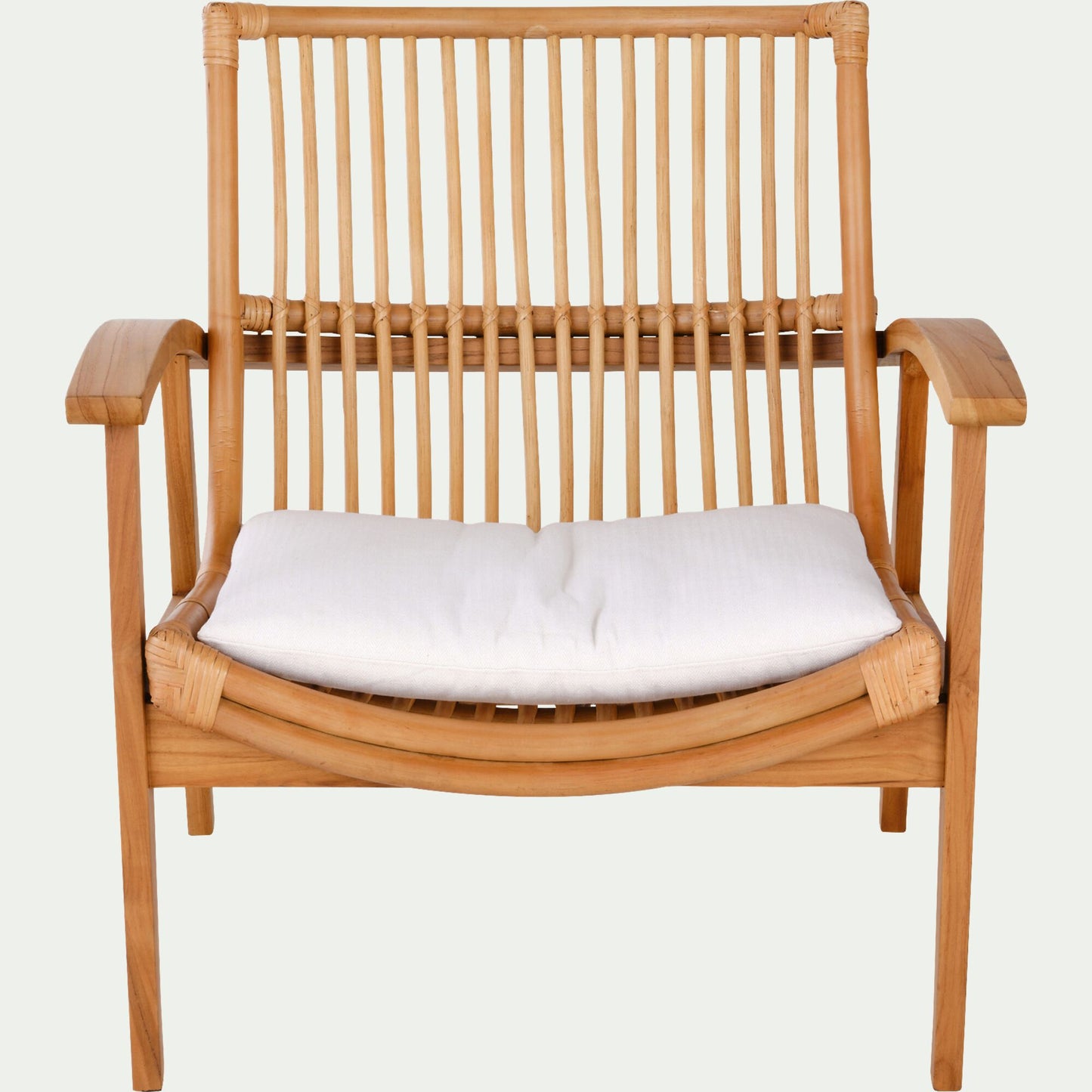 REGIANI - Fauteuil en teck et rotin - naturel