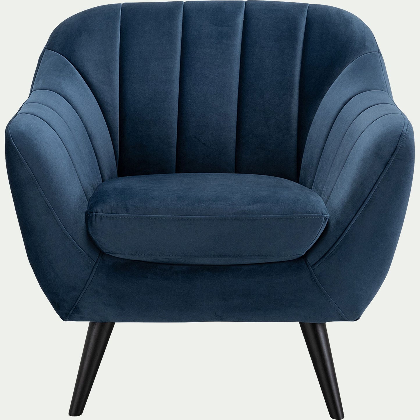 SHELL - Fauteuil en velours - bleu myrte