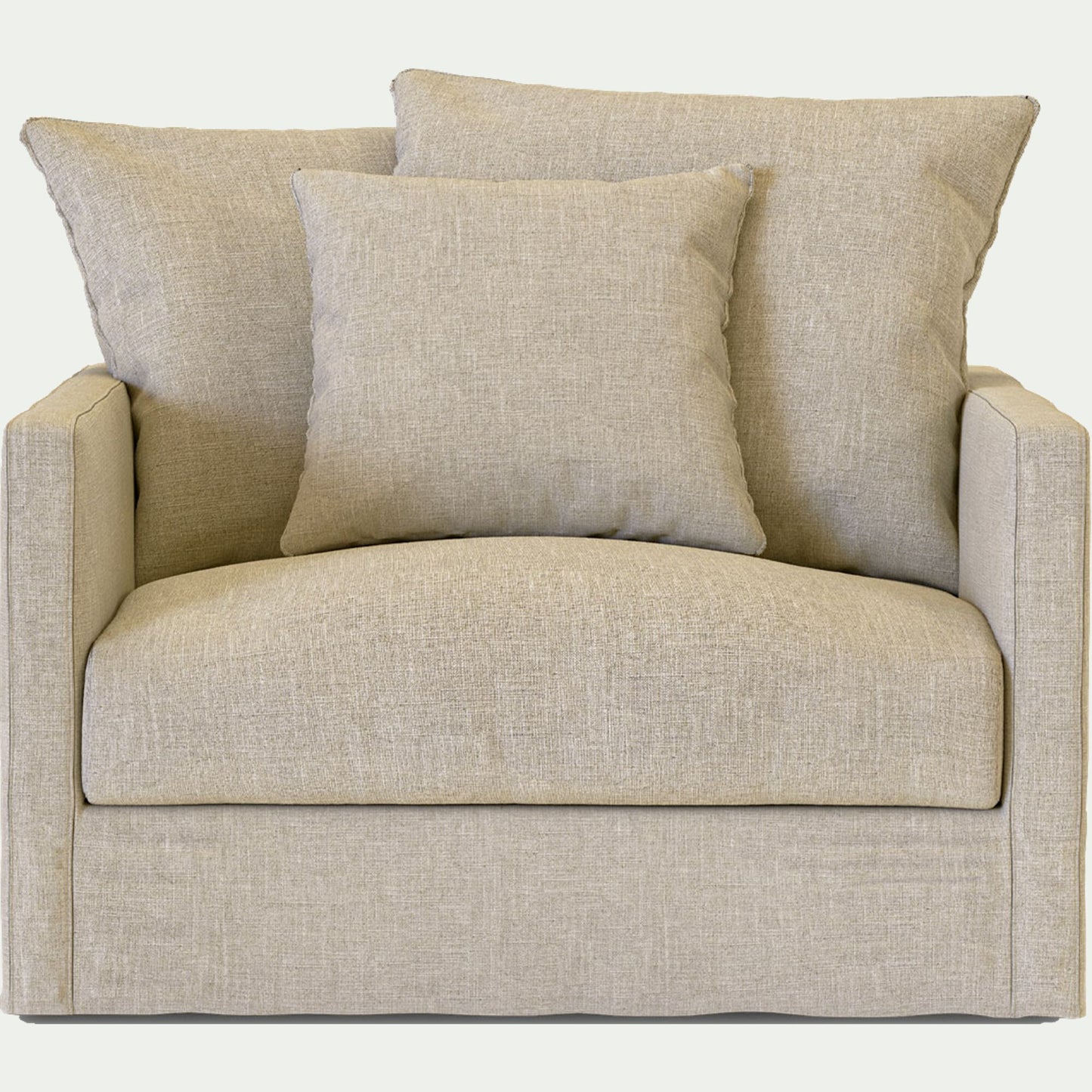 SIMONA - Fauteuil en tissu - beige alpilles