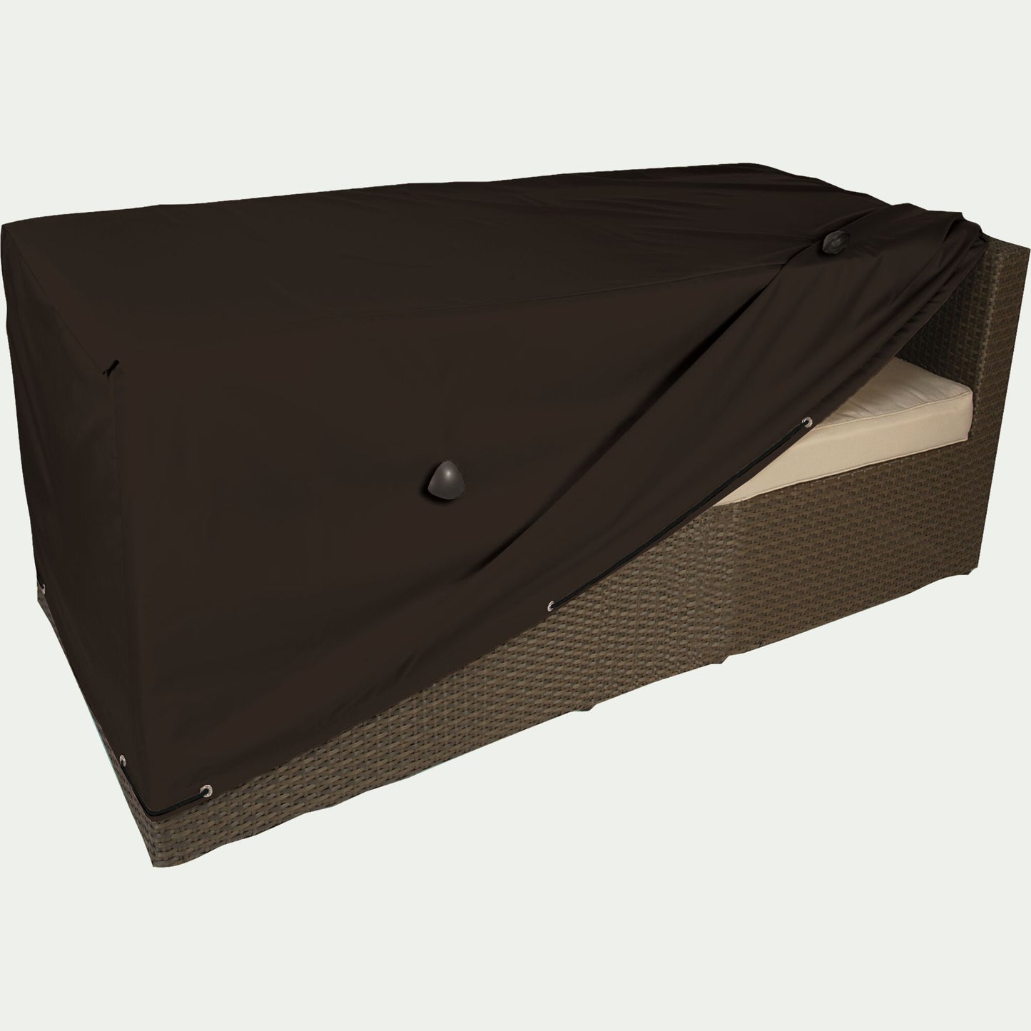 RIANS - Housse de protection pour canapé de jardin 2 places - noir - (L170x90xH60cm)