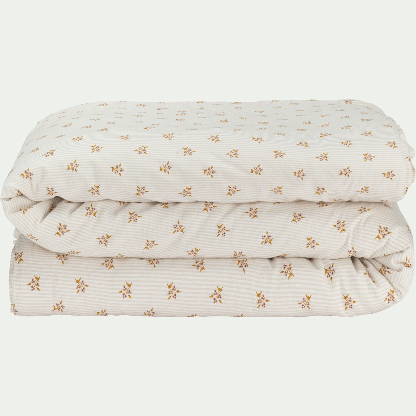 MOUCHOIR - Housse de couette en lin et coton motif argan 260x240cm - jaune