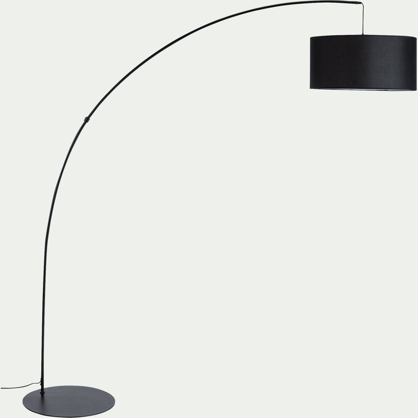 OBRERO - Lampadaire électrifié en acier et coton H215cm - noir