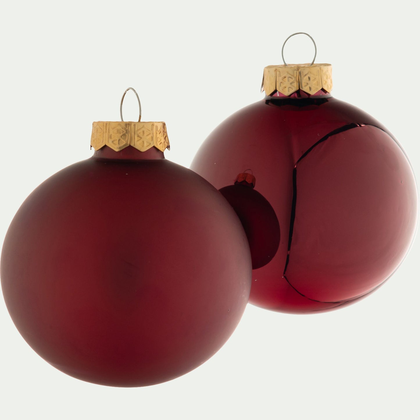CAMOINS - Lot de 12 boules de Noël rondes D6cm - rouge