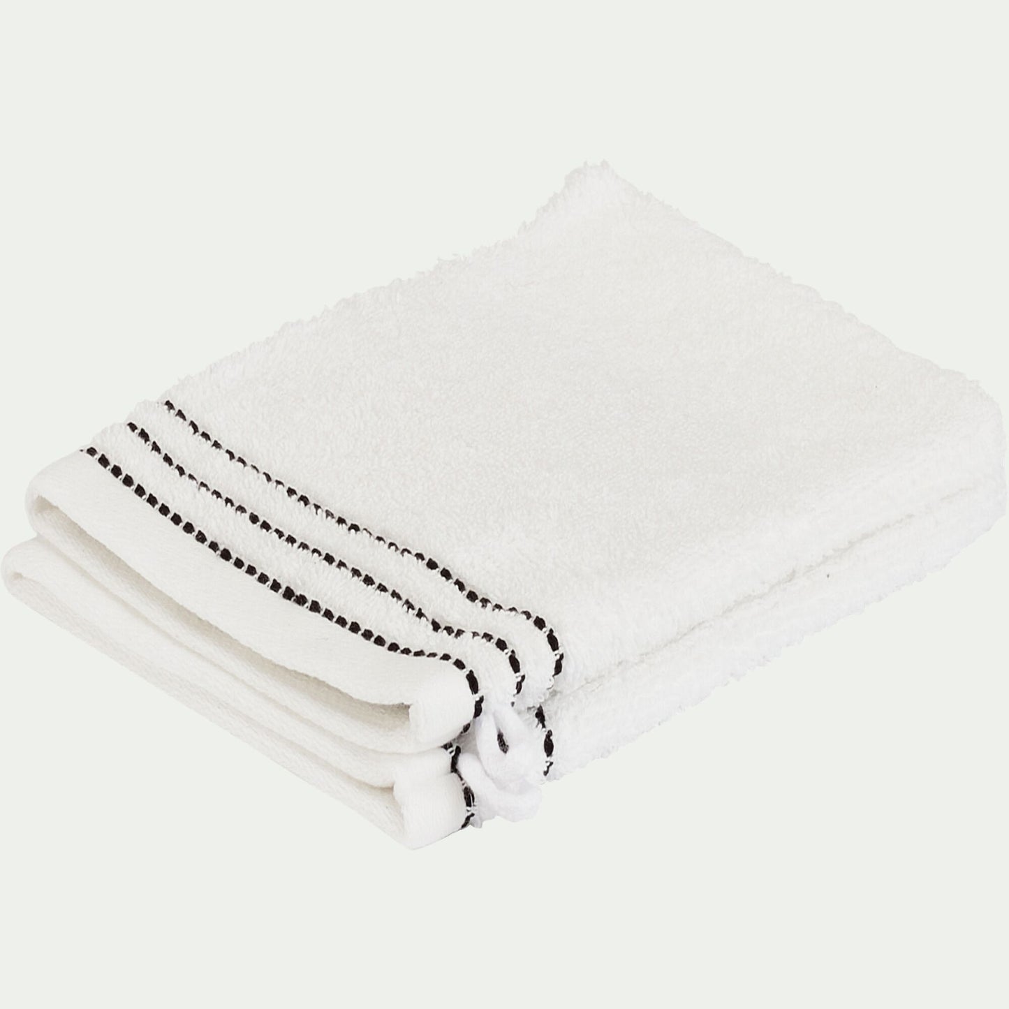 RHODES - Lot de 2 gants de toilette en coton - blanc ventoux