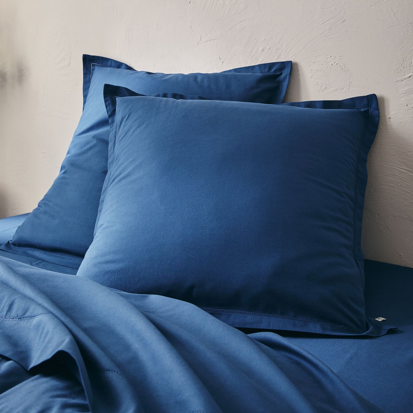 ORGANICA - Lot de 2 taies d'oreiller en coton bio 65x65cm - bleu abysse