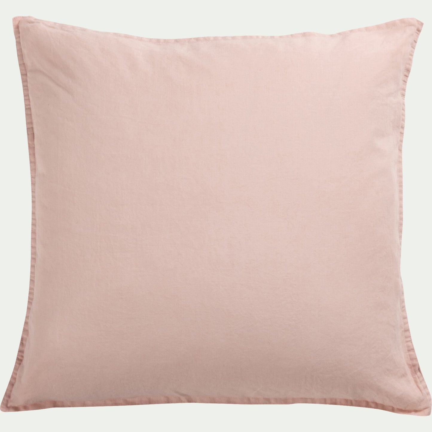 VENCE - Lot de 2 taies d'oreiller en lin lavé - rose rosa 65x65cm