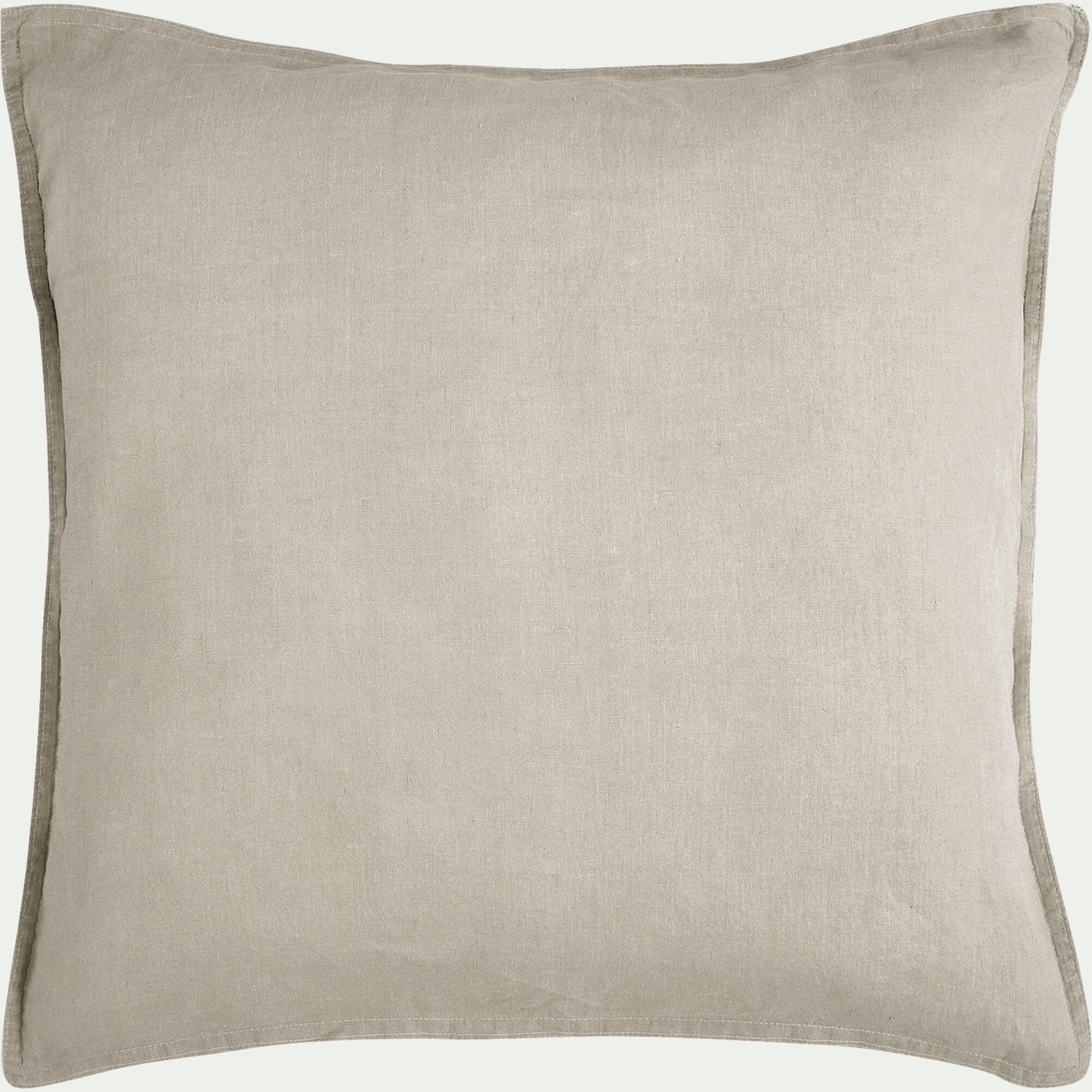 VENCE - Lot de 2 taies d'oreiller en lin lavé - beige 65x65cm
