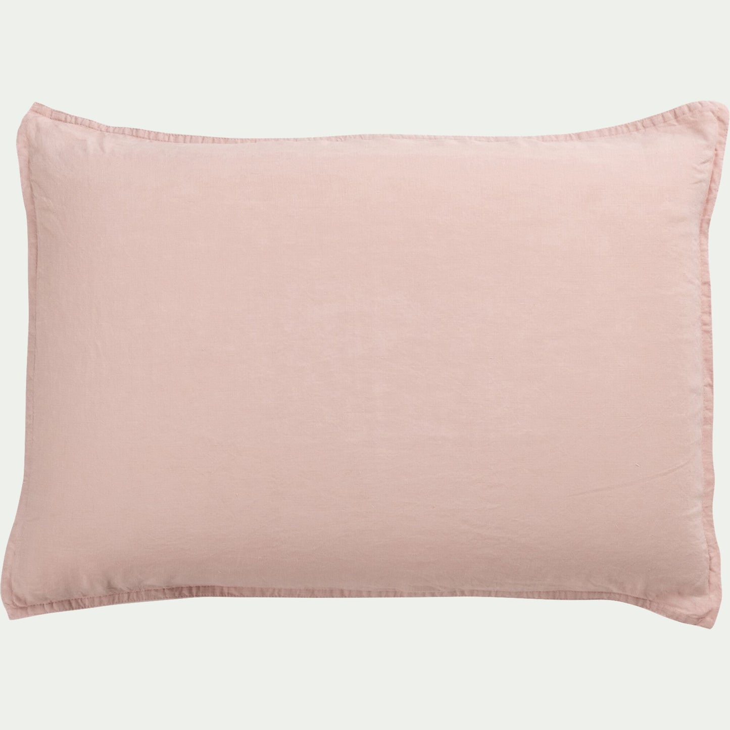 VENCE - Lot de 2 taies d'oreiller en lin lavé - rose rosa 50x70cm