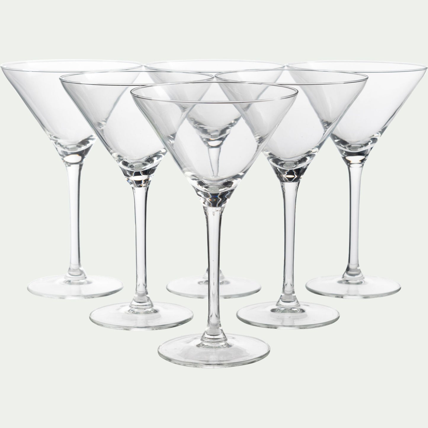 MADE - Coffret de 6 verres à martini en verre 26cl - transparent