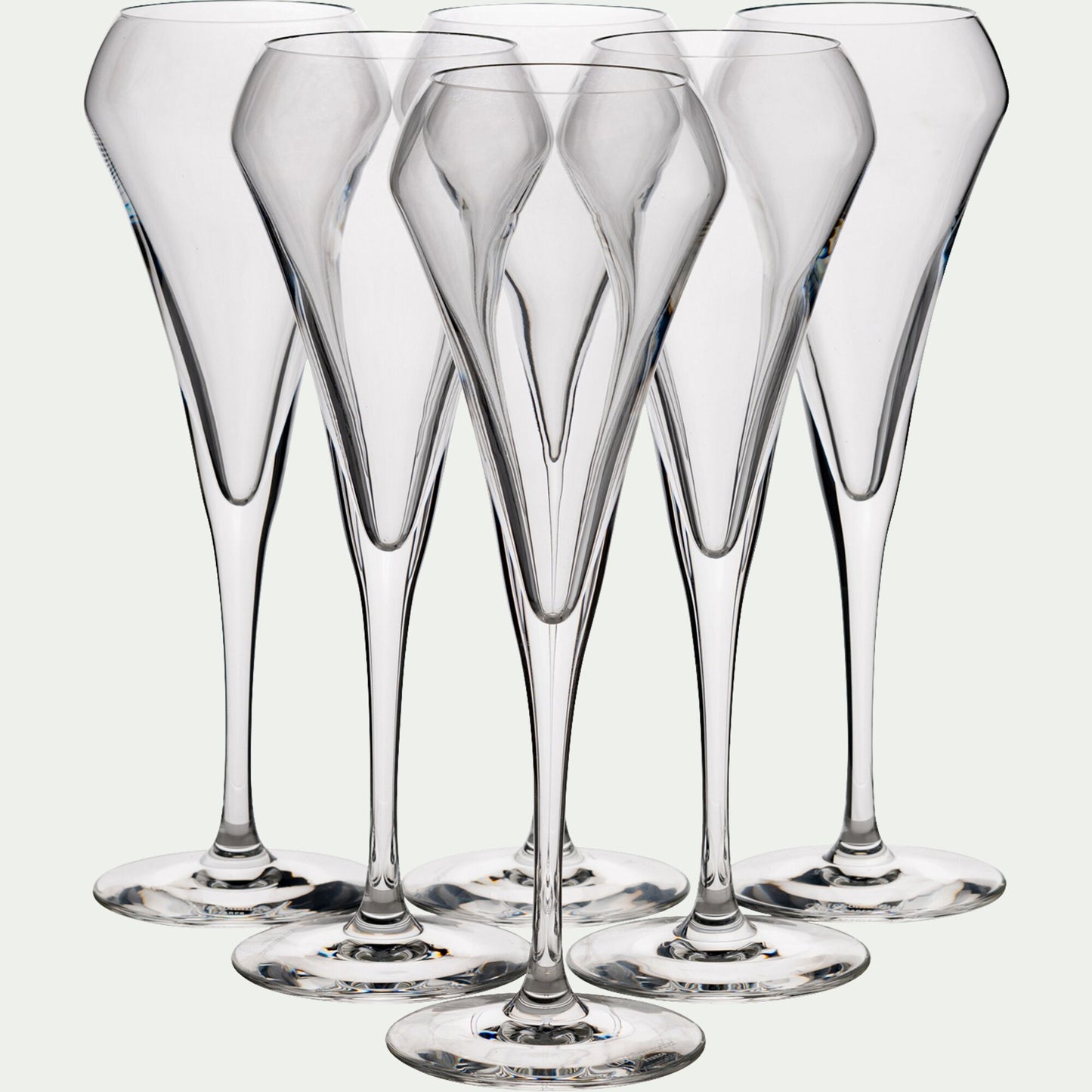 OPEN UP - Lot de 6 flûtes à champagne en cristallin 20cl - transparent