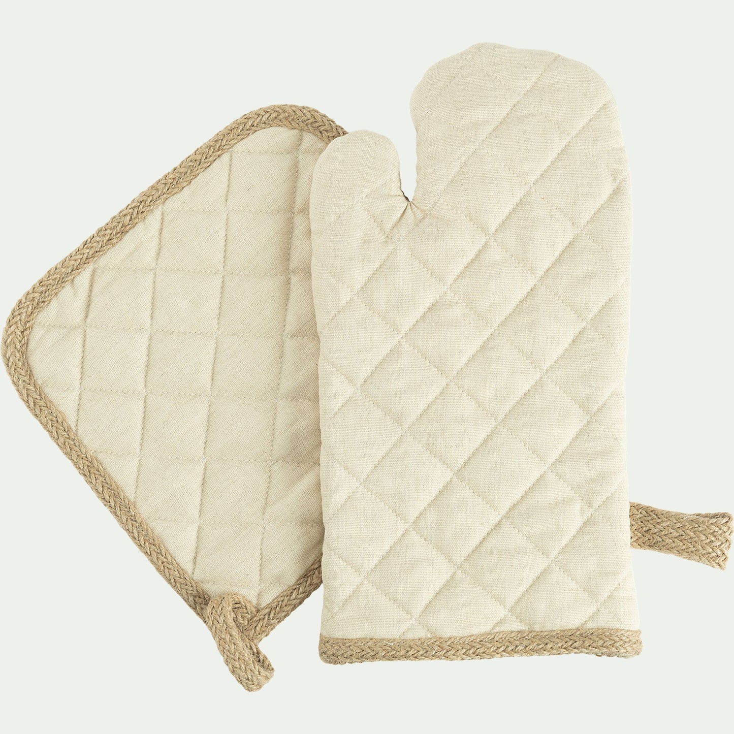 OCA - Lot de manique et gant de cuisine - beige