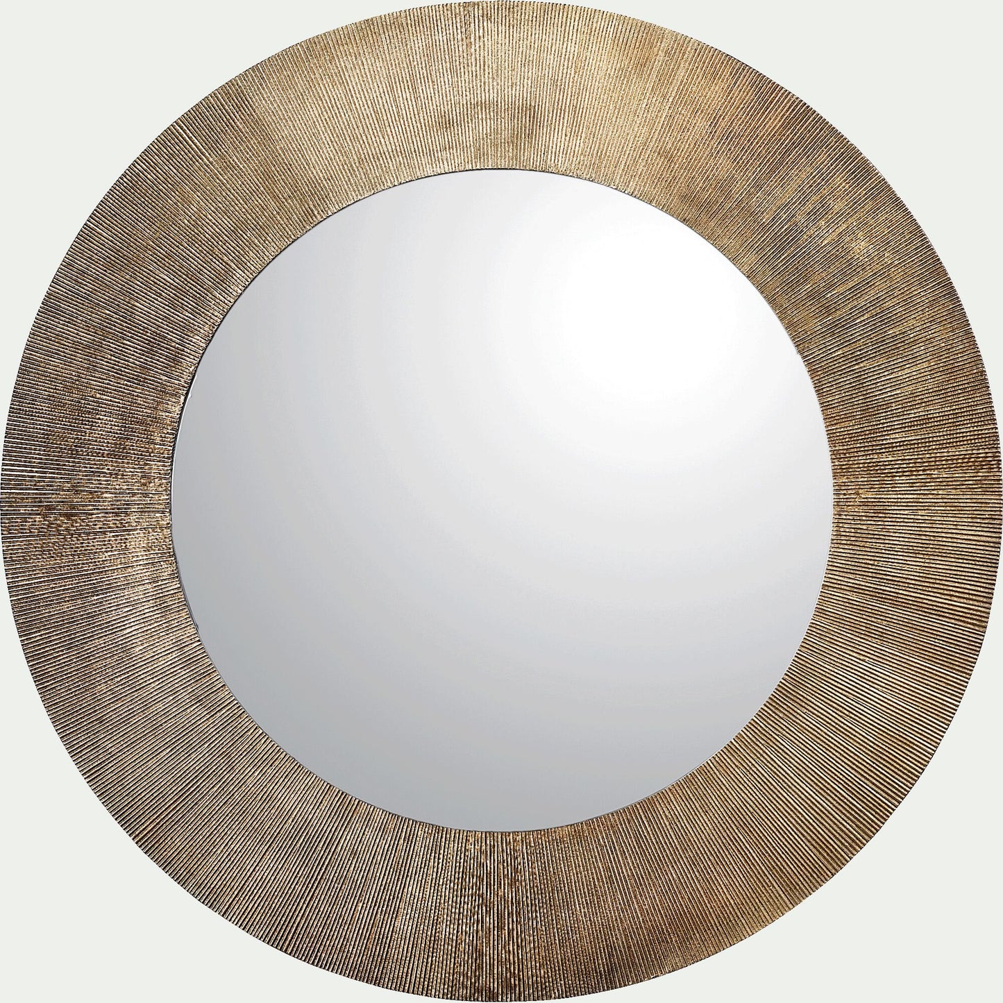 KOTAL - Miroir rond en aluminium côtelé - doré D88cm
