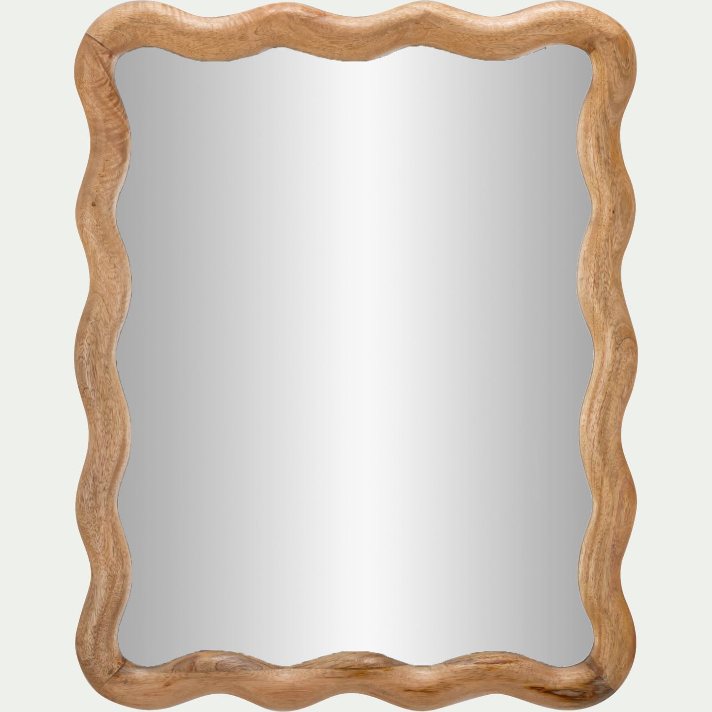 ALANA - Miroir ondulé en bois de manguier 51x63cm - bois clair