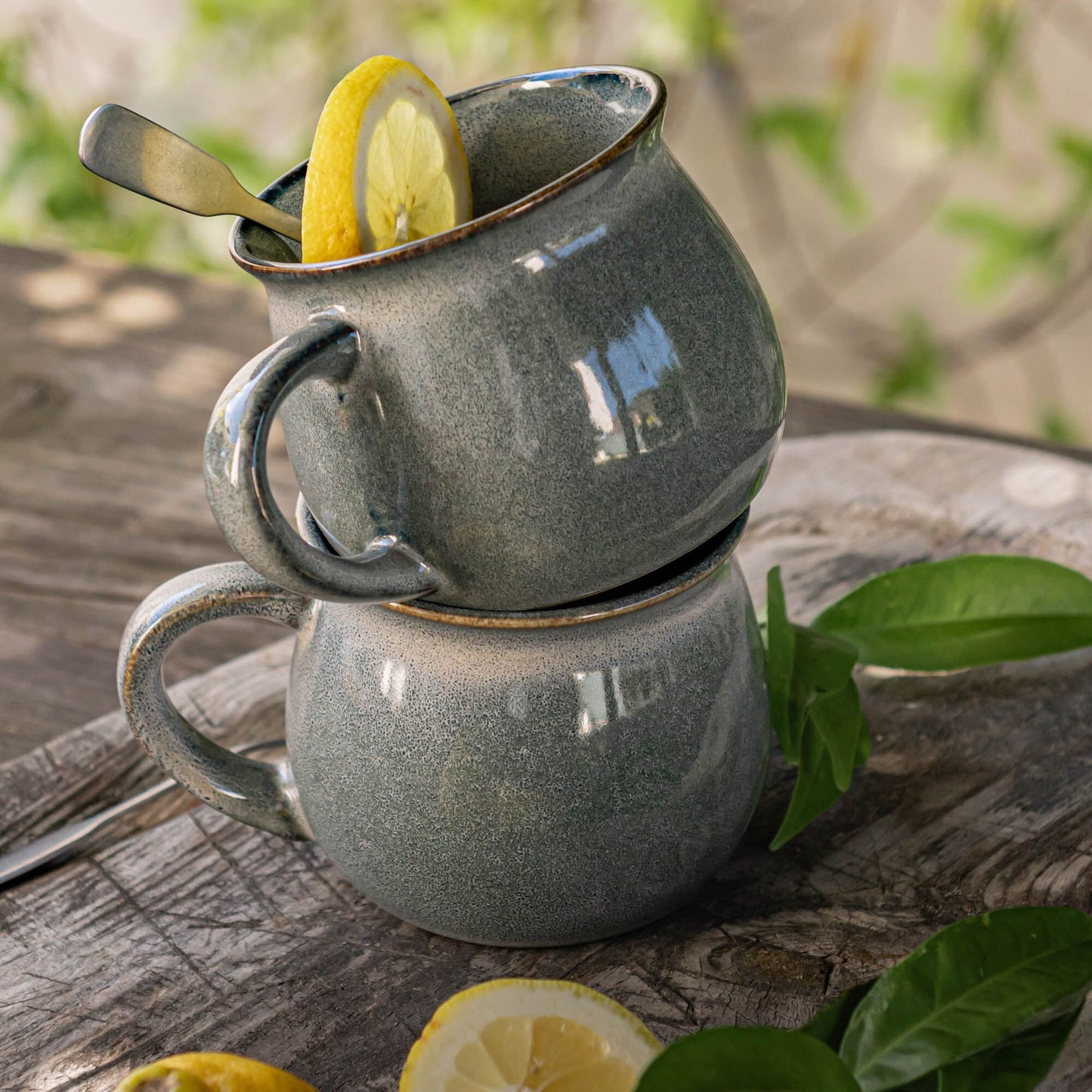 PIETRA - Mug en grès réactif 40cl - vert