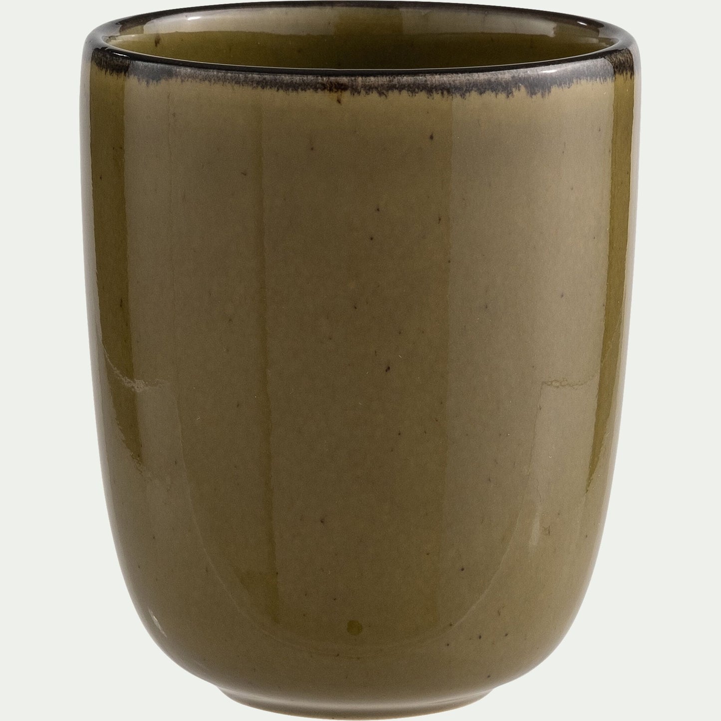 OLIVA - Mug sans anse en grès D8cm - vert mousse