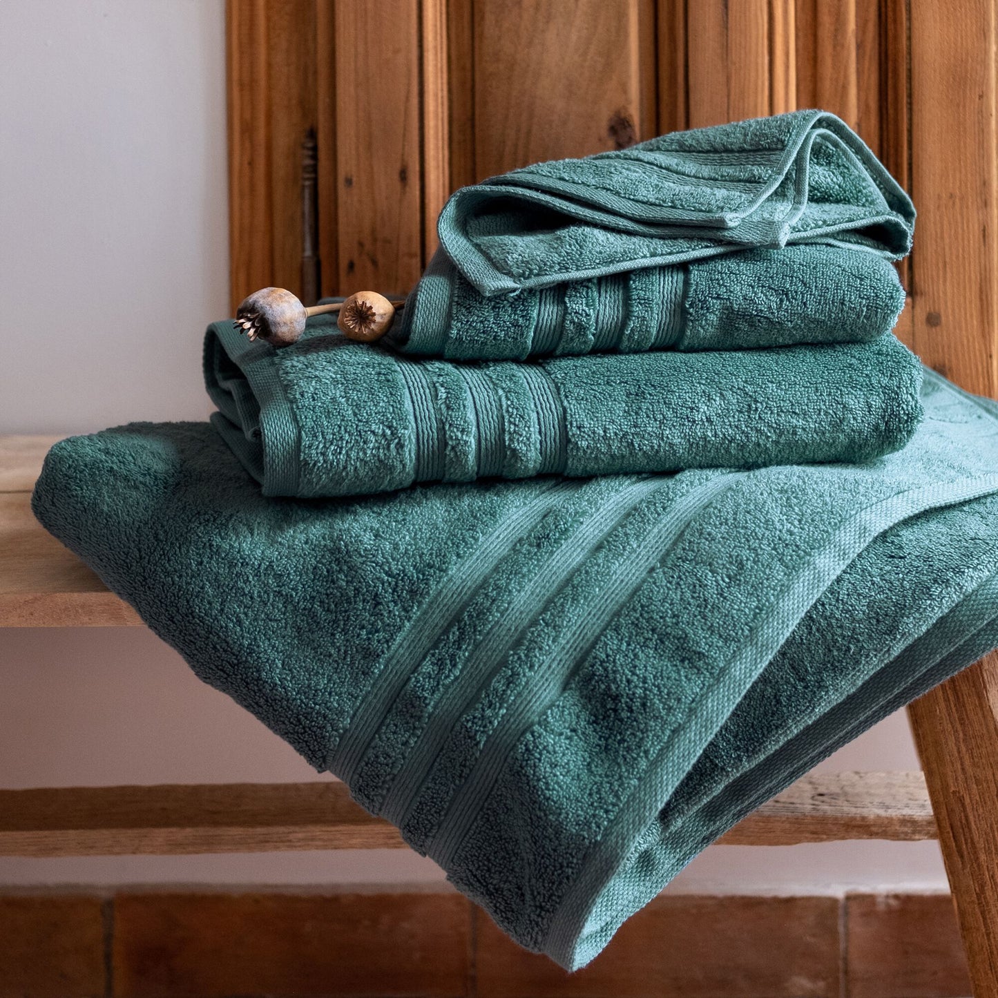 NOUN - Linge de toilette bouclette en coton - vert