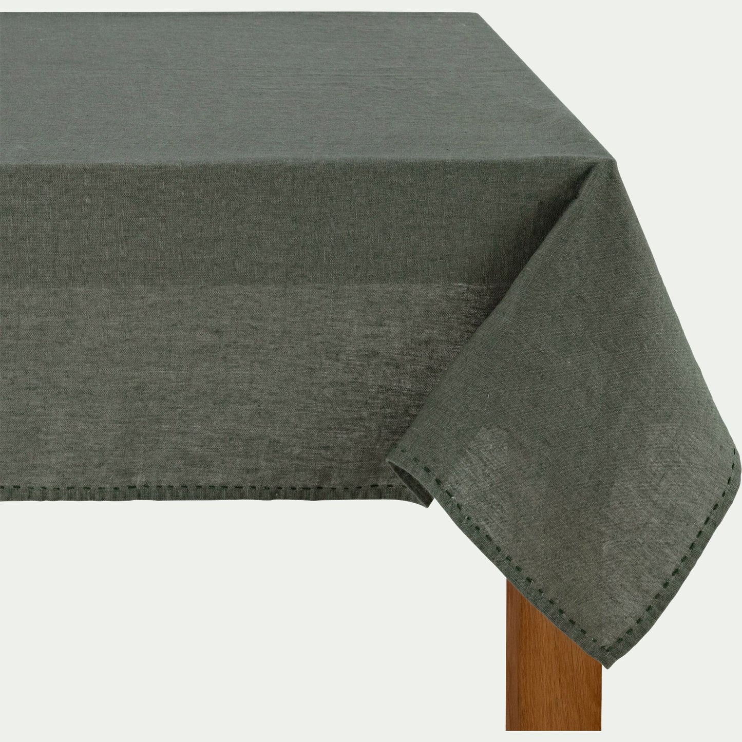 VINON - Nappe en lin lavé 150x250cm - vert cèdre