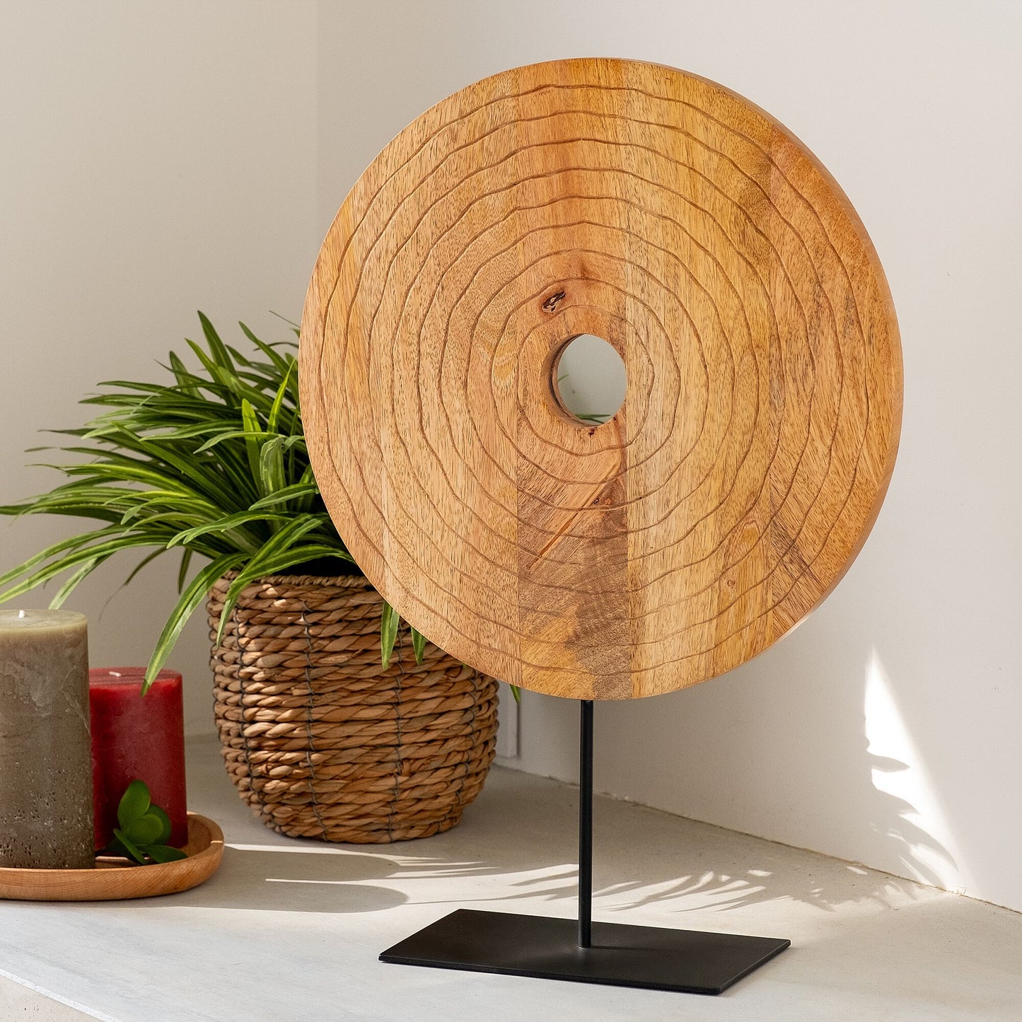CORMINE - Sculpture décorative en manguier H50cm - naturel