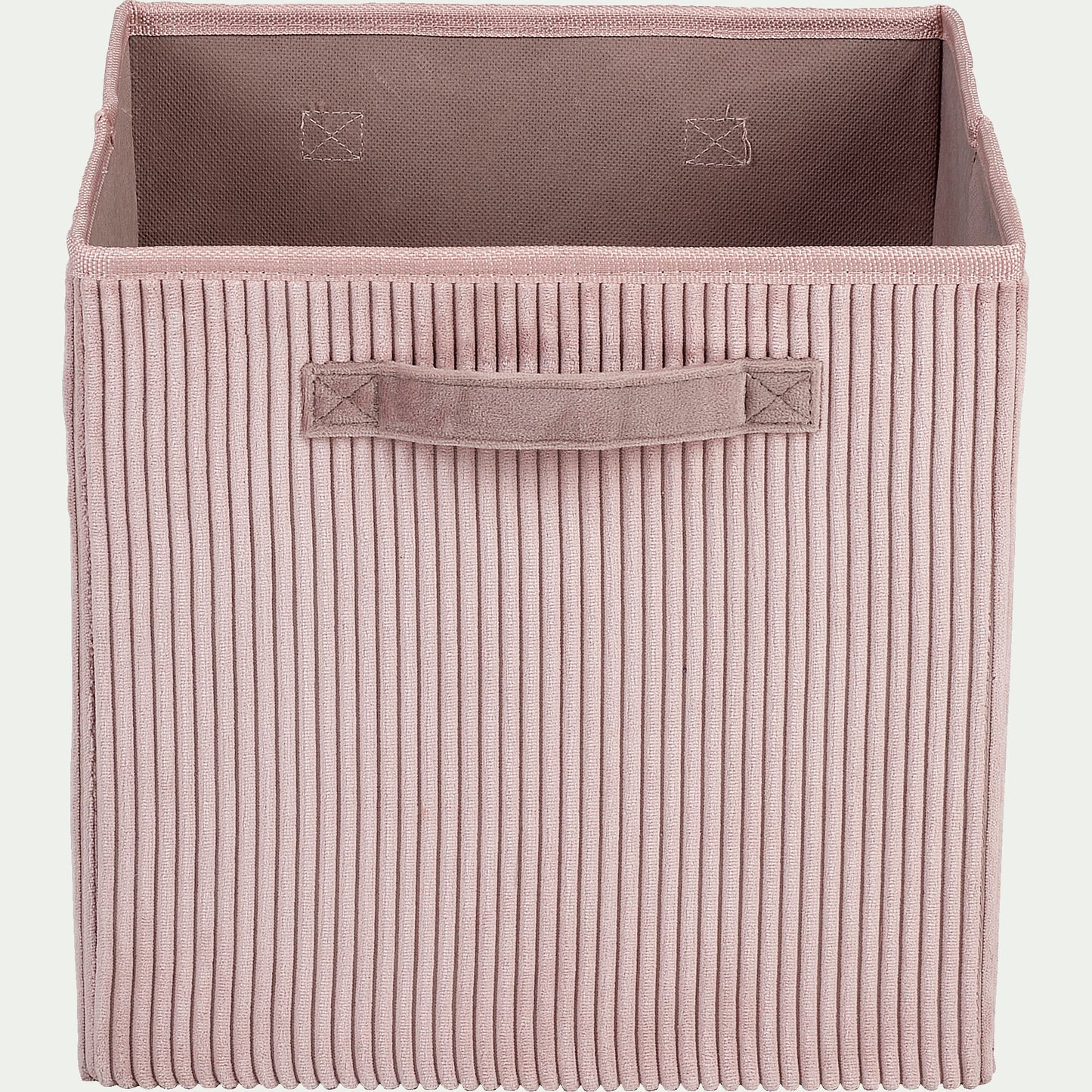 VELA - Panier de rangement en velours côtelé - rose H30xL30cm