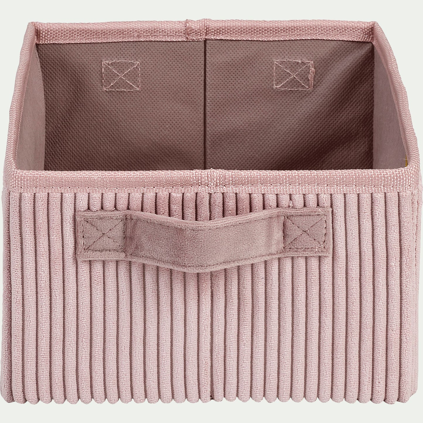 VELA - Panier de rangement en velours côtelé - rose H12xL26xl20cm