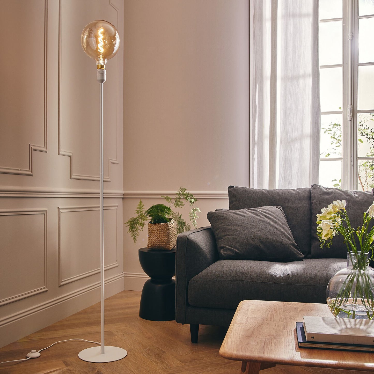 NANS - Pied de lampadaire - blanc H146cm