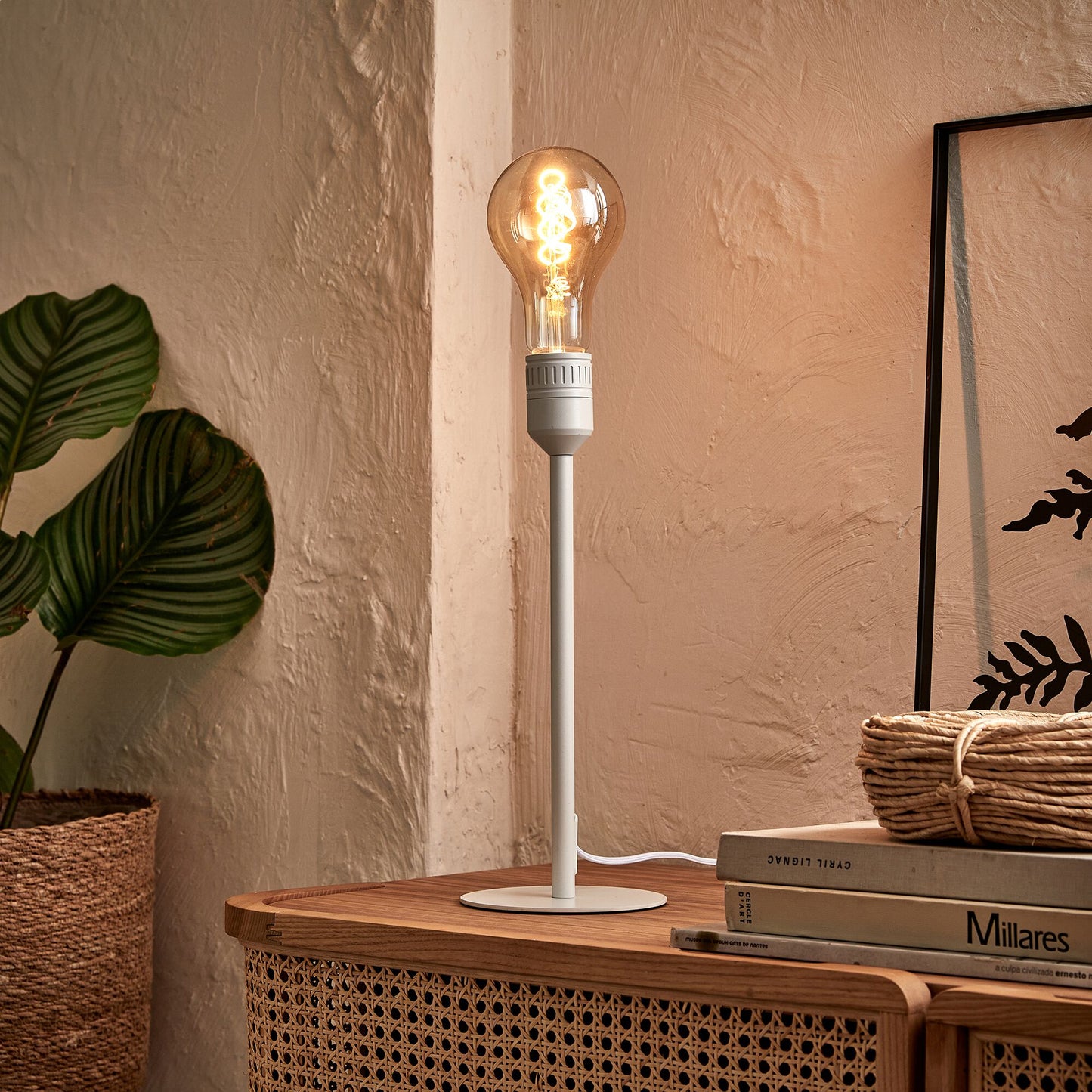 NANS - Pied de lampe à poser - blanc H37,5cm