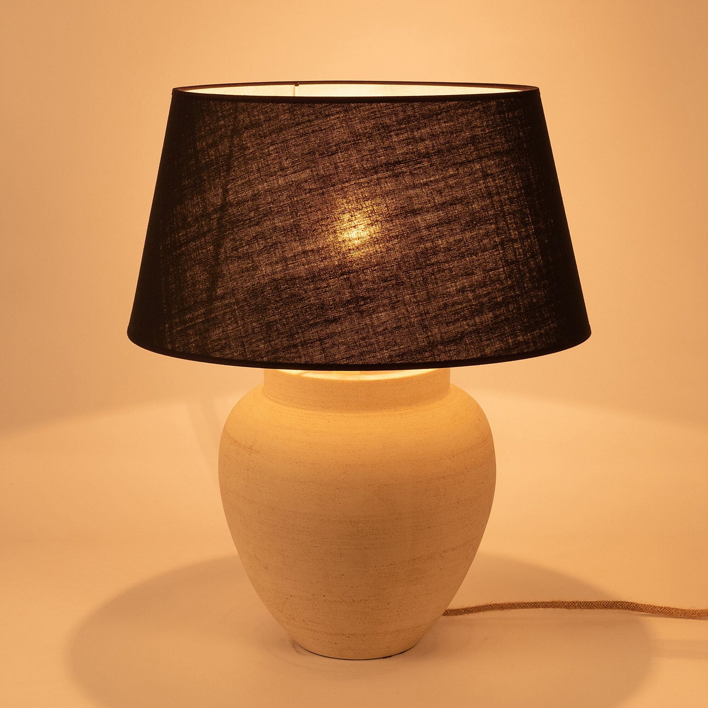THIMON - Pied de lampe électrifié en grès D24cm - beige