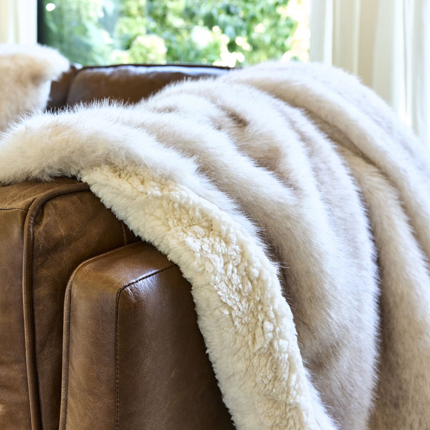 ZOE - Plaid imitation fourrure 130x170cm - beige