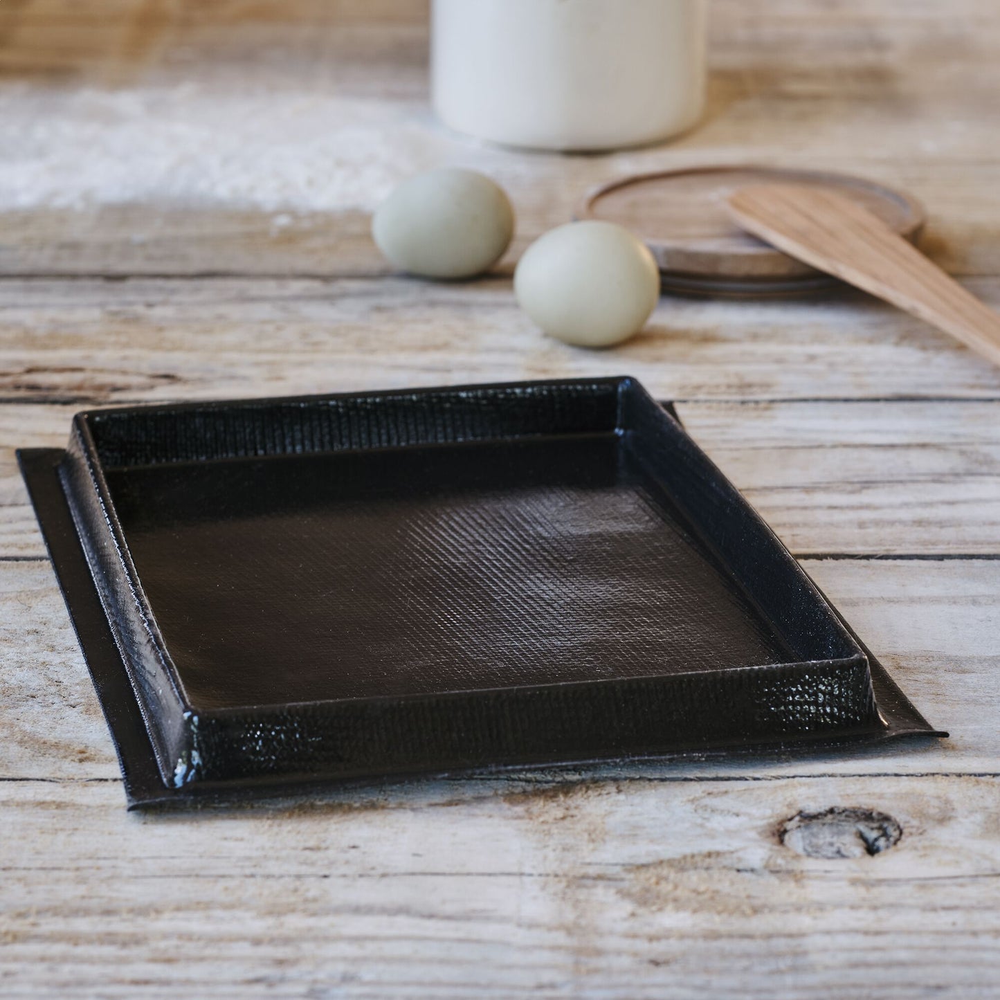 FLEXIPAN - Plaque à génoise en fibre de verre et silicone 17,8x24,5cm - noir