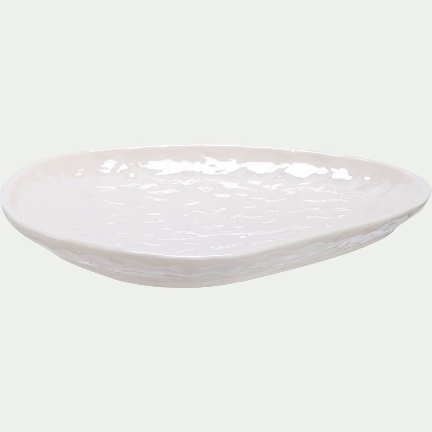 ROLLA - Plateau déco organique en céramique L31cm - blanc