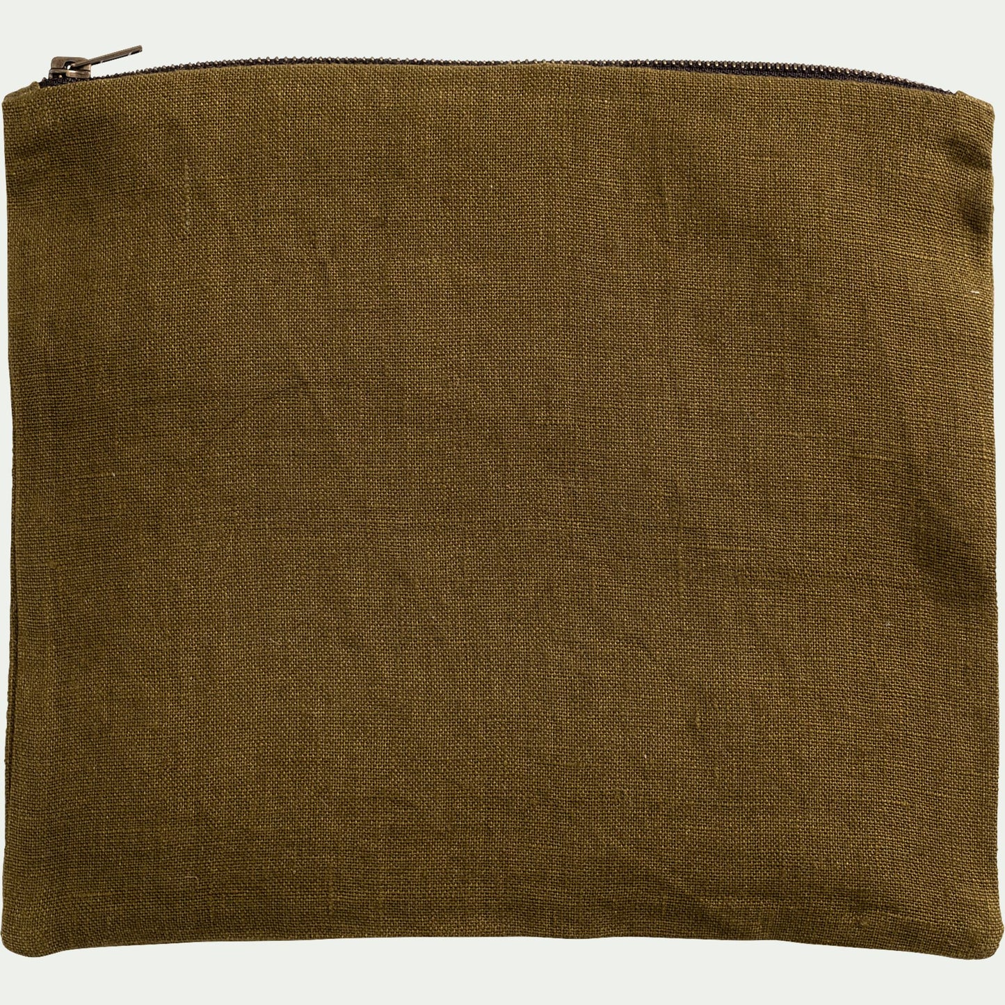 LUCETTE - Trousse de toilette en lin - vert mousse