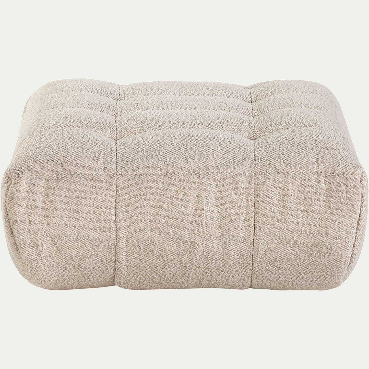 SCALO - Pouf en tissu bouclette - blanc écru