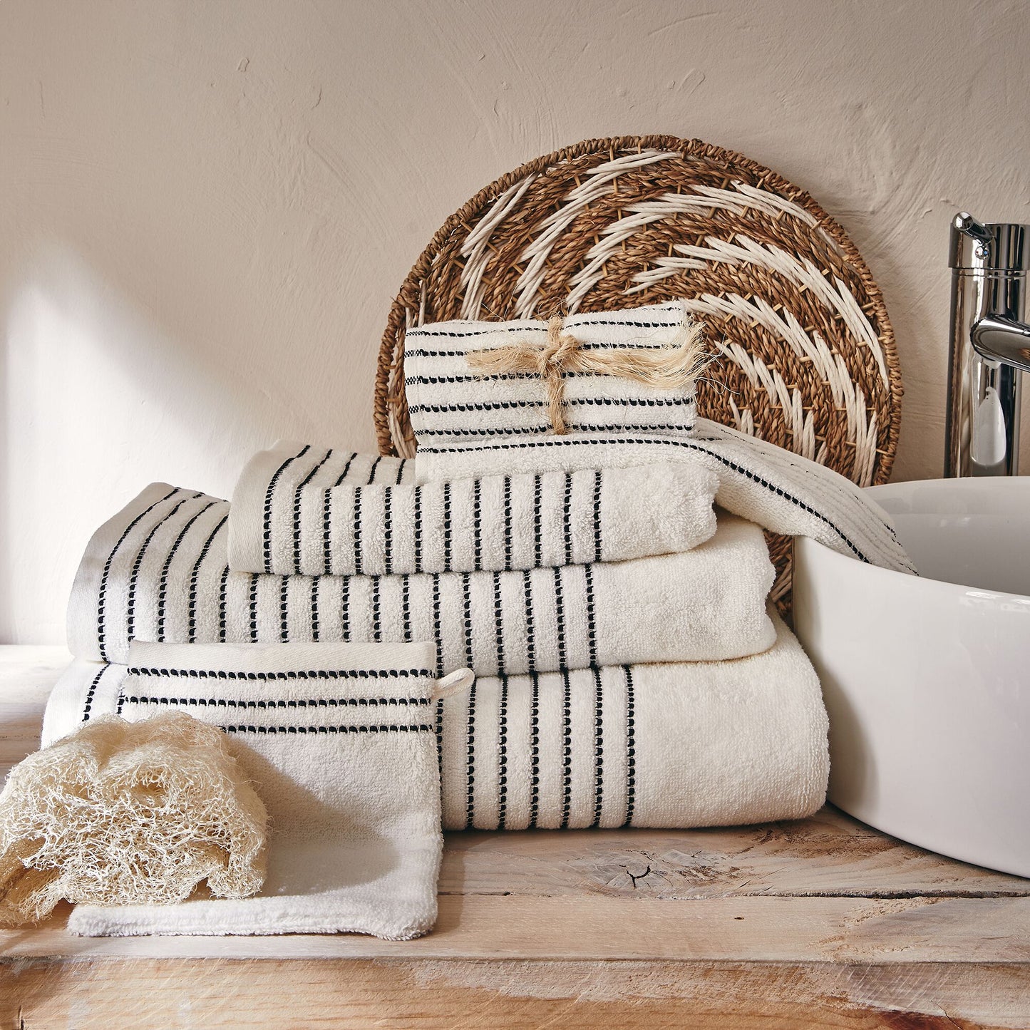 RHODES - Linge de toilette en coton- blanc