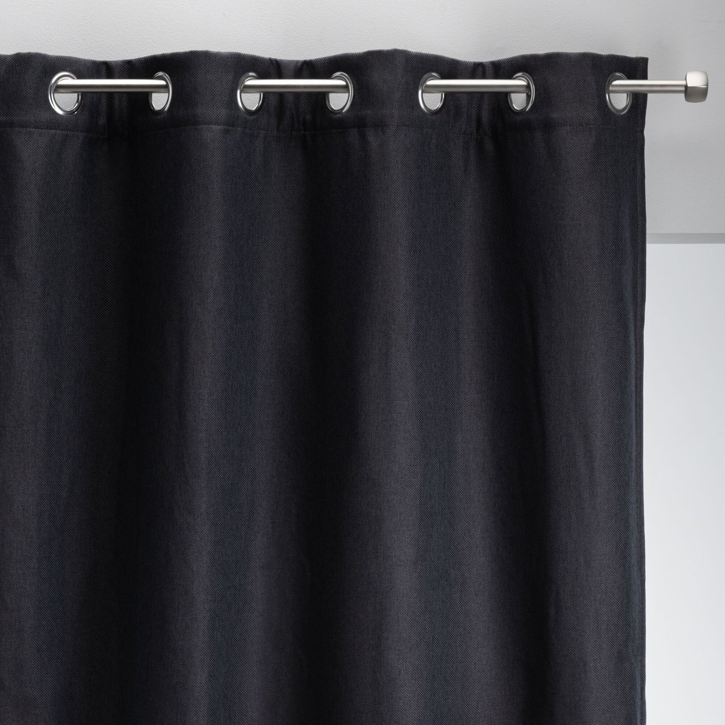 PINEDE - Rideau à œillets en polyester 135x300cm - gris calabrun