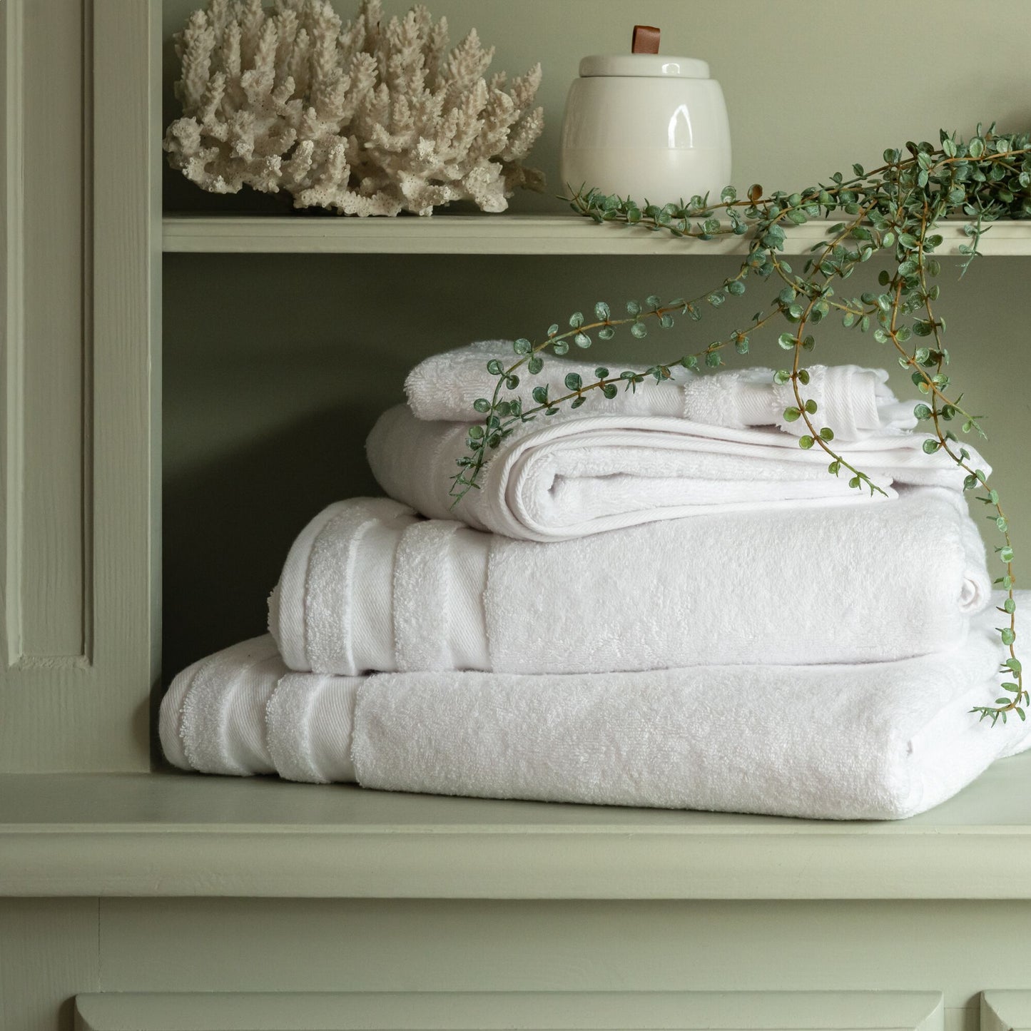 RIVIERA - Linge de toilette qualité hôtelière en coton - blanc