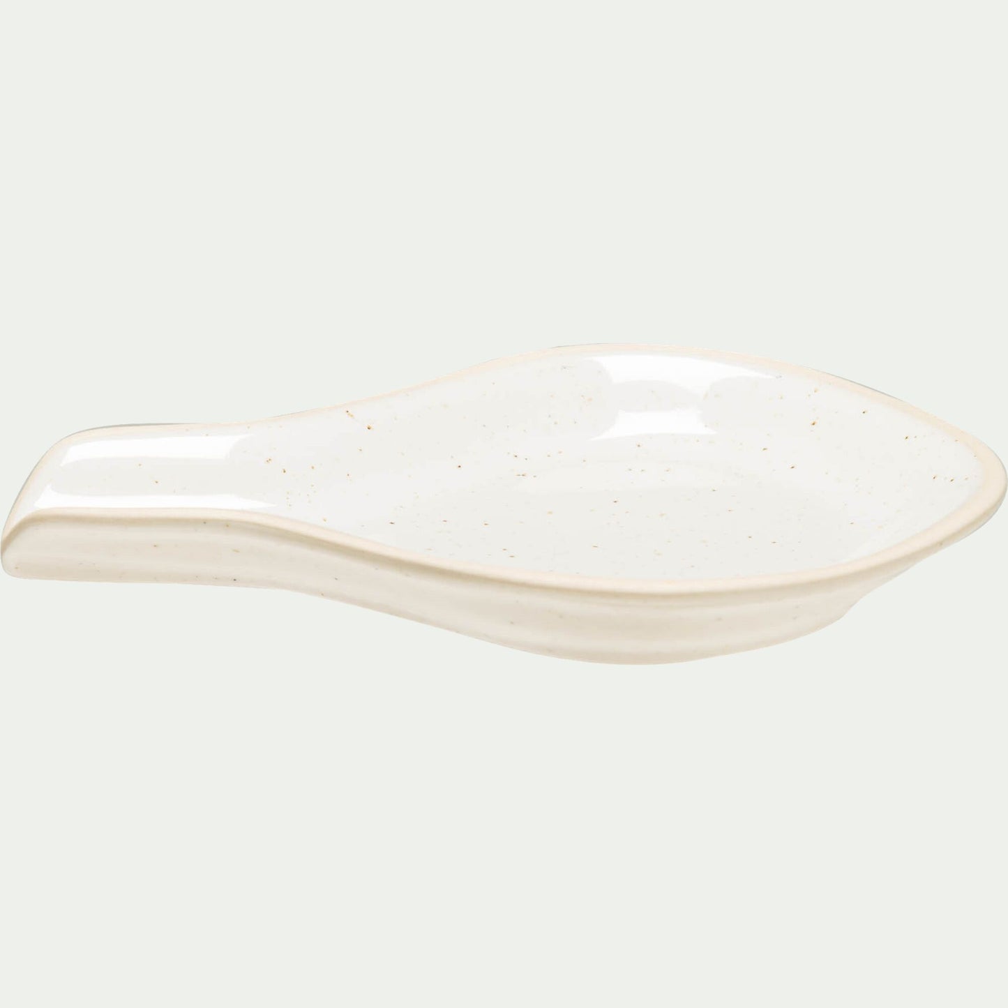 LYSA - Repose-cuillère en grès L16cm - blanc