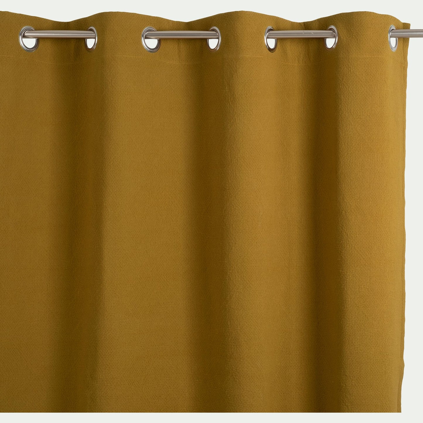 FRANCA - Rideau à œillets en coton finition surpiqûre 140x250cm - vert mousse