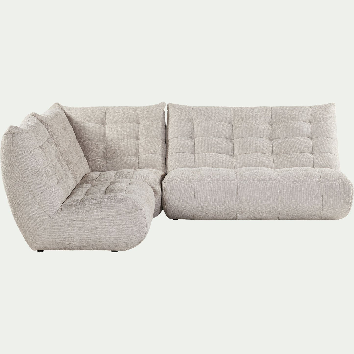 SCALO - Canapé d'angle modulable 4 places en tissu chenille - beige roucas