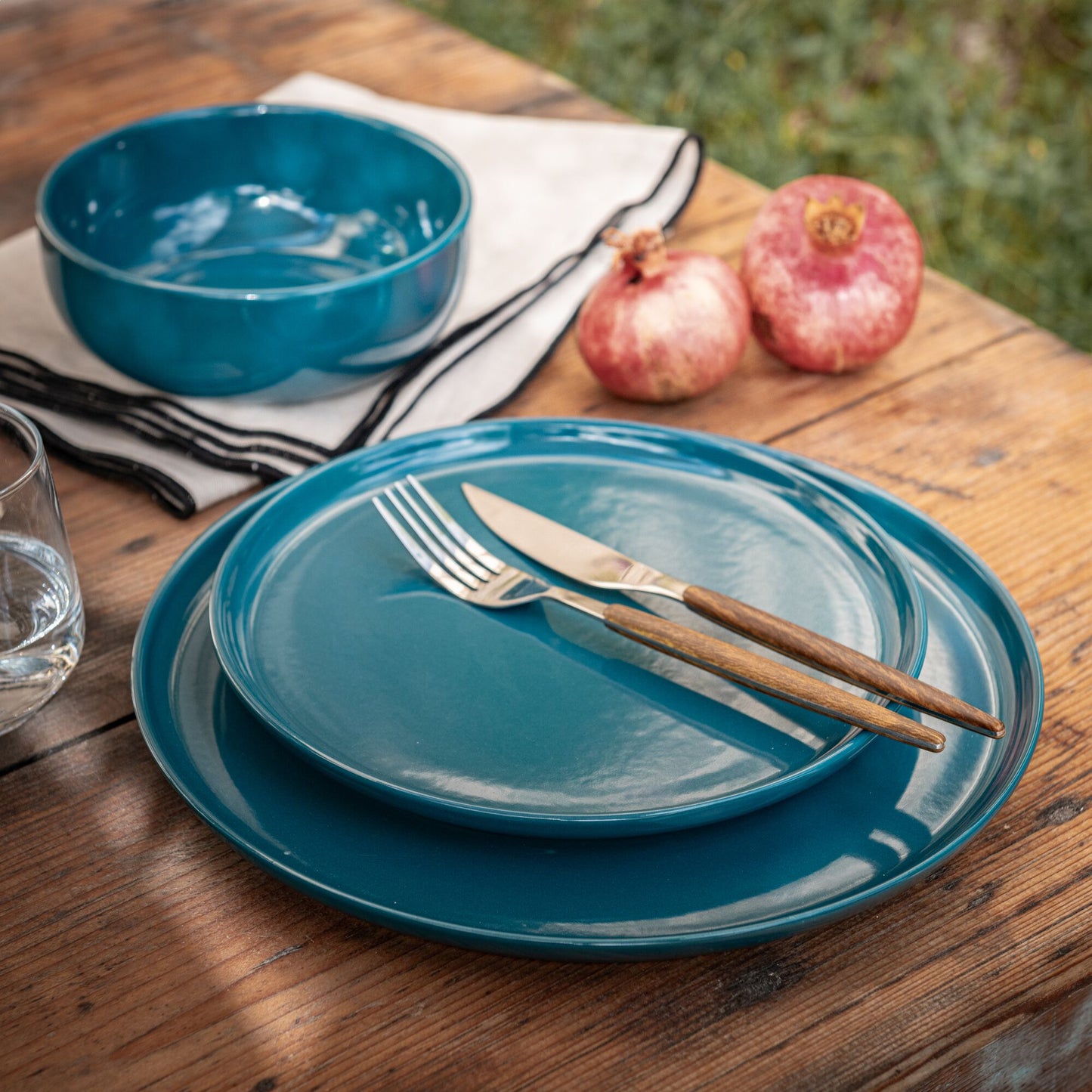 SELMA - Service de vaisselle en faïence - bleu figuerolles