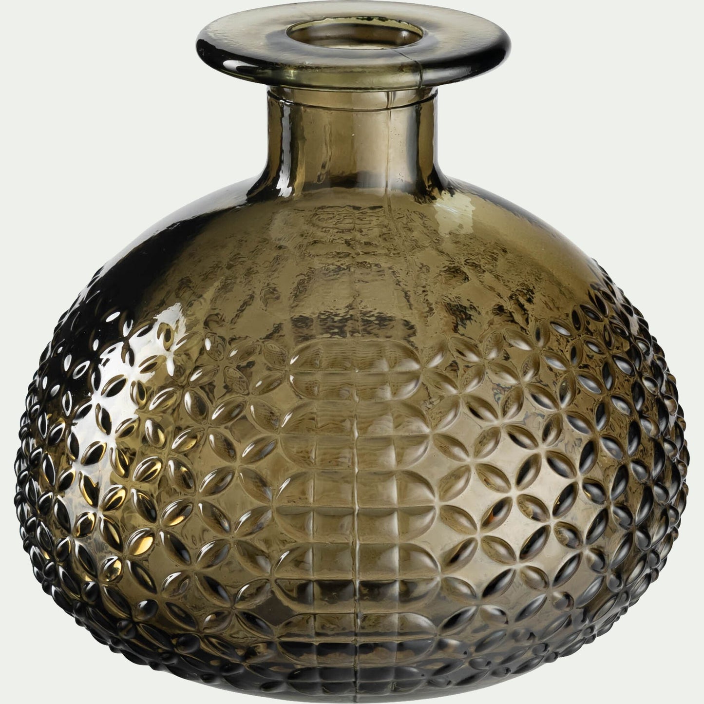 SAUZE - Soliflore en verre à motif H12cm - vert