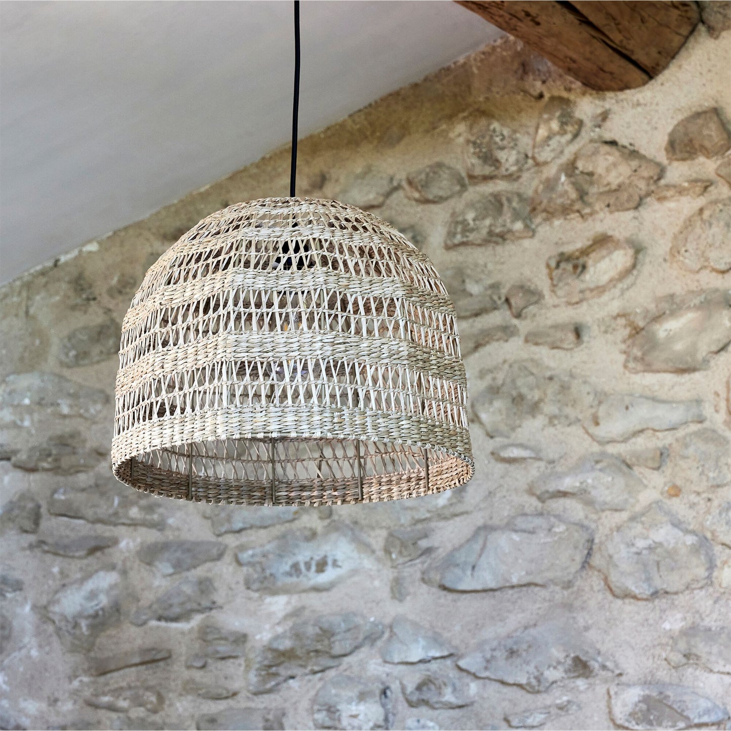EMILE - Suspension non électrifiée en jonc de mer D43cm - naturel