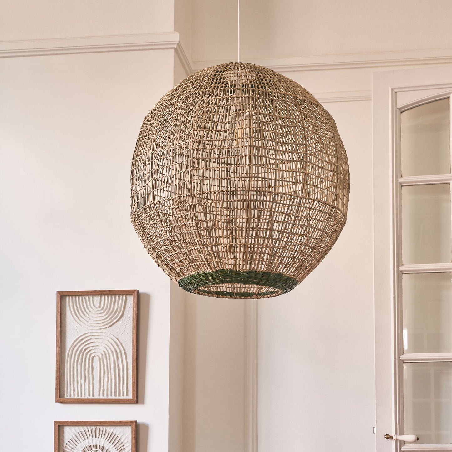 NORINE - Suspension non électrifiée en jonc de mer D57cm - naturel