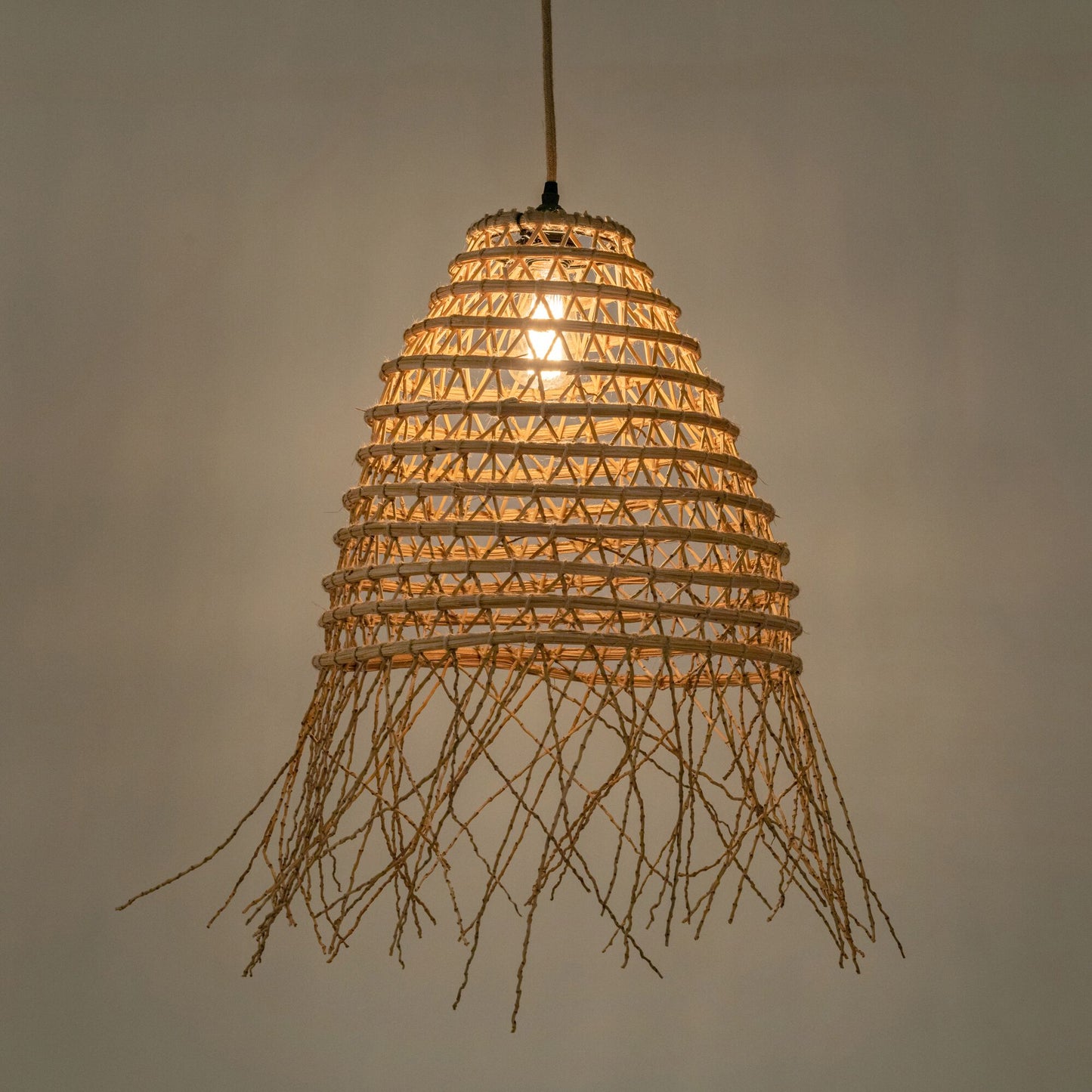 ORIA - Suspension non électrifiée fait main E27 en palmier D40cm - naturel
