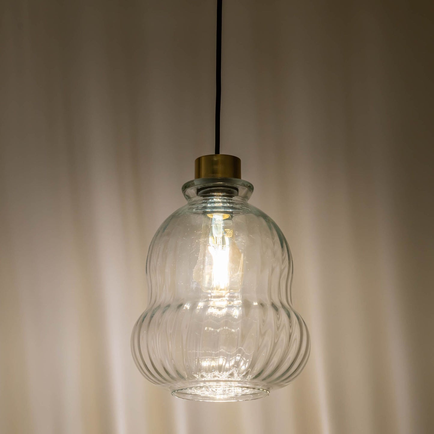 RAVELLO - Suspension électrifiée en verre D24,5cm - transparent