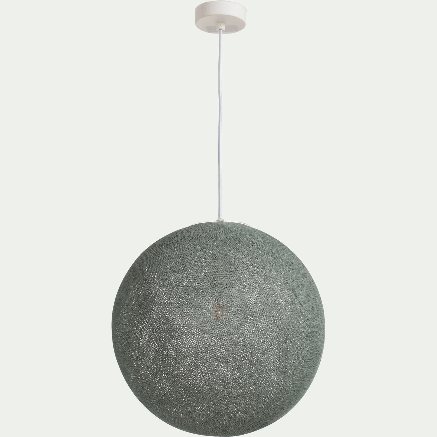 LUNA - Suspension électrifiée globe en tissu D38cm - vert de gris