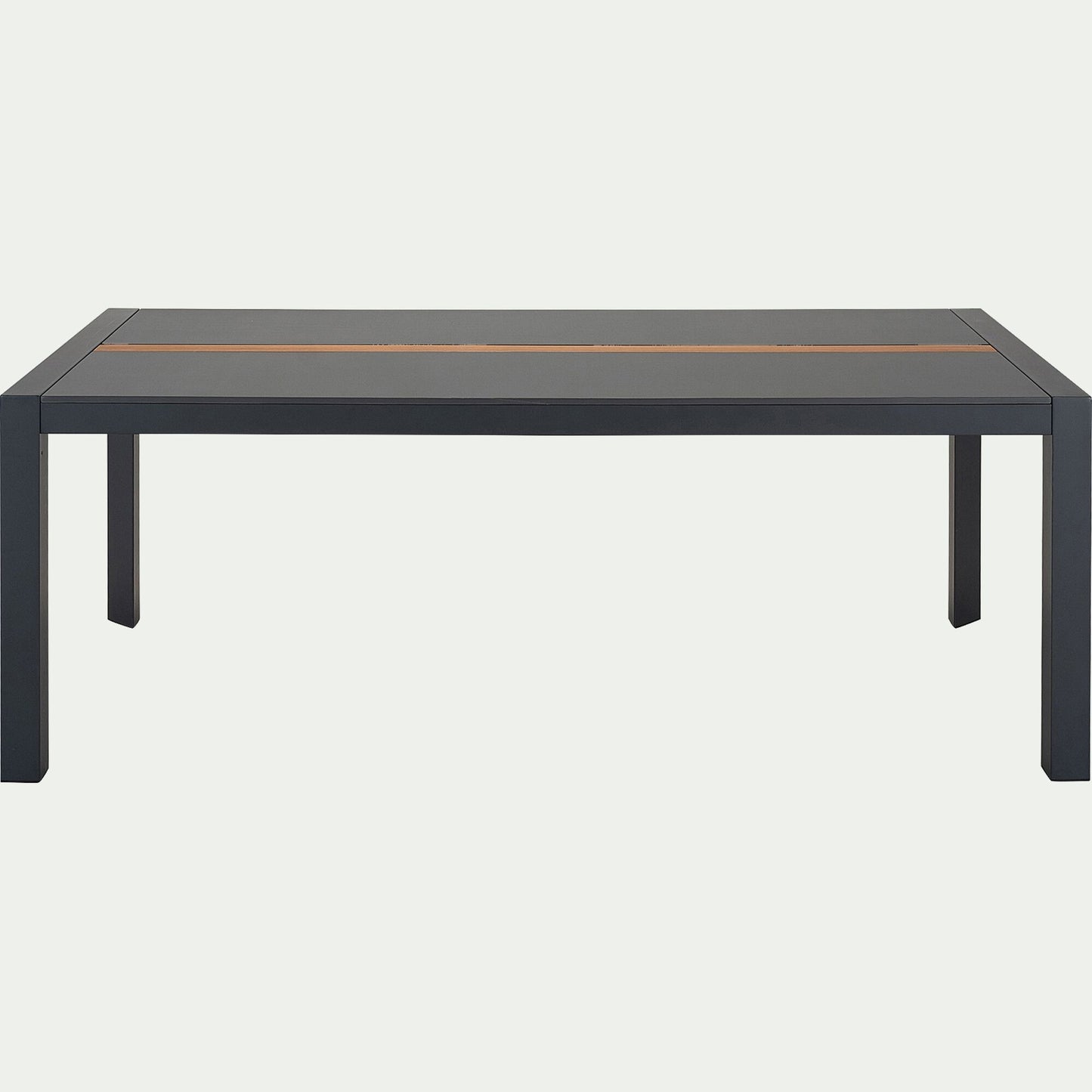 MASSIMO - Table de repas jardin en duraboard et aluminium - noir (8 places)