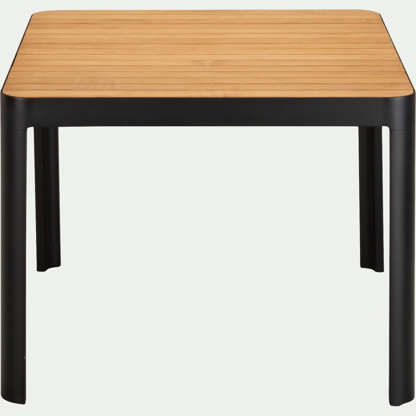 TASTA - Table de repas jardin en aluminium et teck - bois clair (4 places )